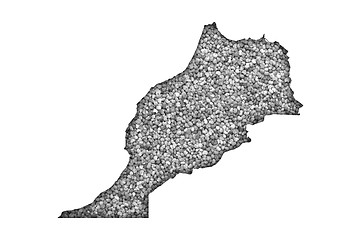 Image showing Map of Morocco on poppy seeds