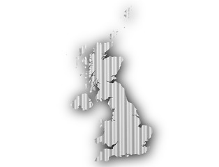 Image showing Map of Great Britain on corrugated iron,