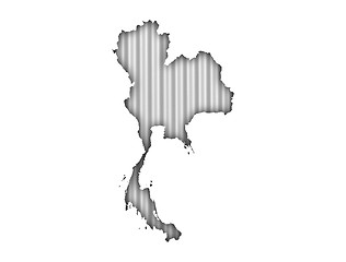 Image showing Map of Thailand on corrugated iron