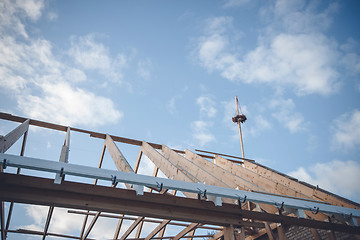 Image showing Topping-out ceremony with a wreath