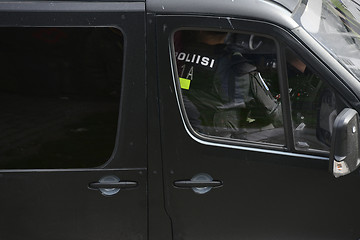 Image showing police in the car while on duty, Helsinki, Finland