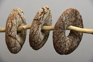 Image showing three finnish round rye bread