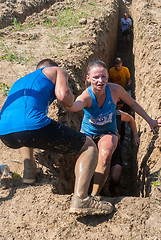 Image showing Running on a deep trench in extreme race. Tyumen