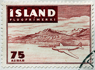 Image showing Aircraft over Iceland landscape