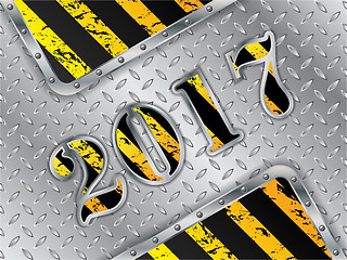 Image showing Industrial 2017 background with metallic elements