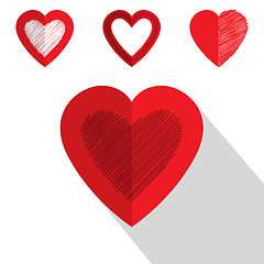 Image showing Valentine day heart icon flat design