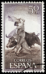 Image showing Spanish Style Bullfighting Stamp