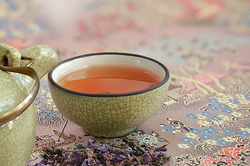 Image showing cup with tea macro shot