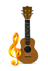 Image showing Ukulele vector illustration on white backgroiund