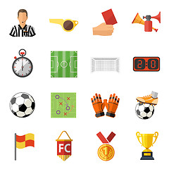 Image showing Soccer Flat Icon Set