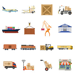 Image showing Cargo Transport and logistics Icon Set