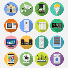 Image showing Smart House and internet of things flat icons set