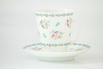 Image showing beautiful coffee cup and saucer bone china