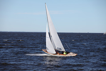 Image showing sailboat in sea in motion