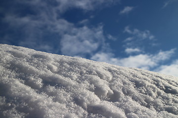 Image showing  snow-white  against clear blue sky