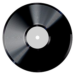 Image showing Vinyl record vector illustration. Photorealistic disc design on 