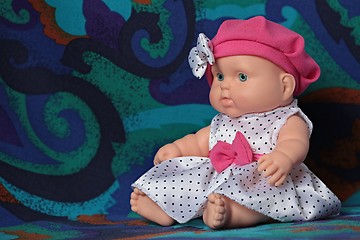 Image showing puppet polka dot dress sitting