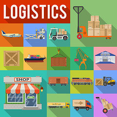 Image showing Cargo Transport and logistics Icon Set