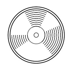 Image showing Vinyl record vector illustration.