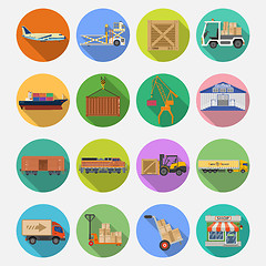 Image showing Cargo Transport and logistics Icon Set