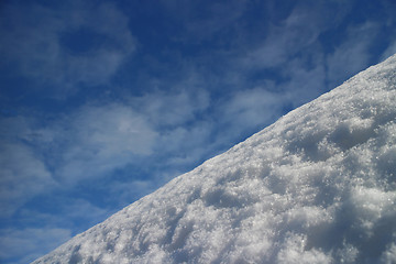 Image showing  mountain slope white snow blue sky