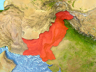 Image showing Pakistan in red