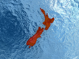 Image showing New Zealand in red