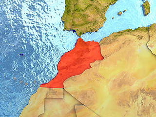 Image showing Morocco in red
