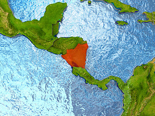 Image showing Nicaragua in red