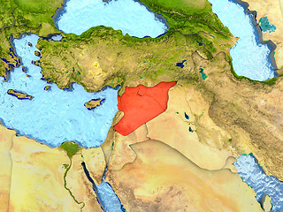 Image showing Syria in red