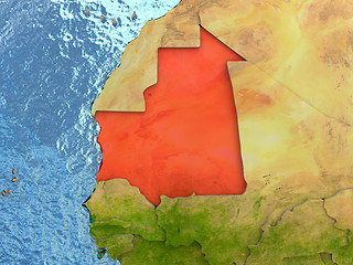 Image showing Mauritania in red