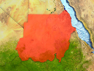 Image showing Sudan in red