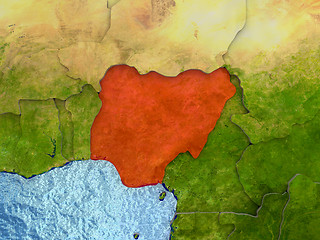 Image showing Nigeria in red