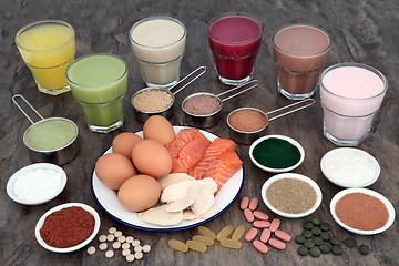 Image showing Health Food and Drinks for Body Builders