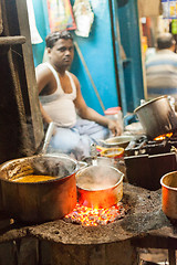 Image showing Kolkata street food vendor