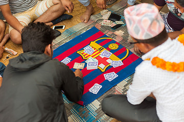 Image showing Playing Falash (Teen Pathi) in Nepal