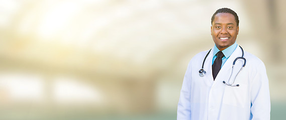 Image showing African American Male Doctor, Nurse or Pharmacist with Room For 