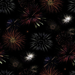 Image showing Fireworks Seamless Pattern Background