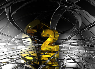 Image showing number two in abstract futuristic space - 3d rendering