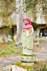 Image showing Old Jizo stone statue standing in Matsushima