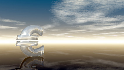 Image showing euro symbol under cloudy blue sky - 3d illustration