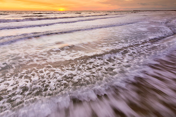 Image showing Sea surf wave, photographed with long exposure, Black Sea, Anapa, Russia