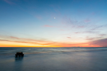 Image showing Seascape after sunset, the Black Sea, Anapa, Russia