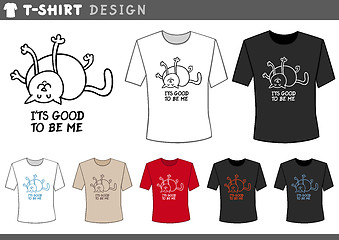 Image showing t shirt design with happy cat