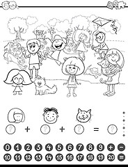 Image showing maths activity coloring book