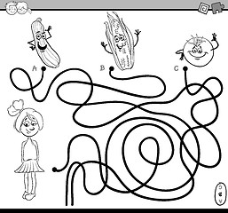 Image showing path maze task coloring book