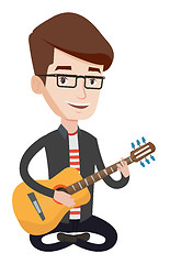 Image showing Musician playing guitar vector illustration.