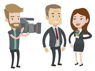 Image showing TV interview vector illustration.