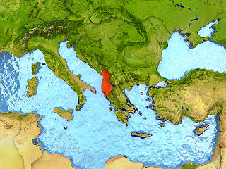 Image showing Albania in red