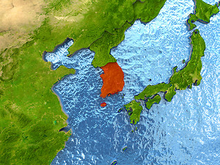 Image showing South Korea in red